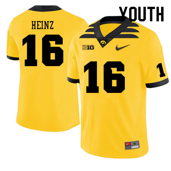 Youth #16 Jamison Heinz Iowa Hawkeyes College Football Jerseys Sale-Gold